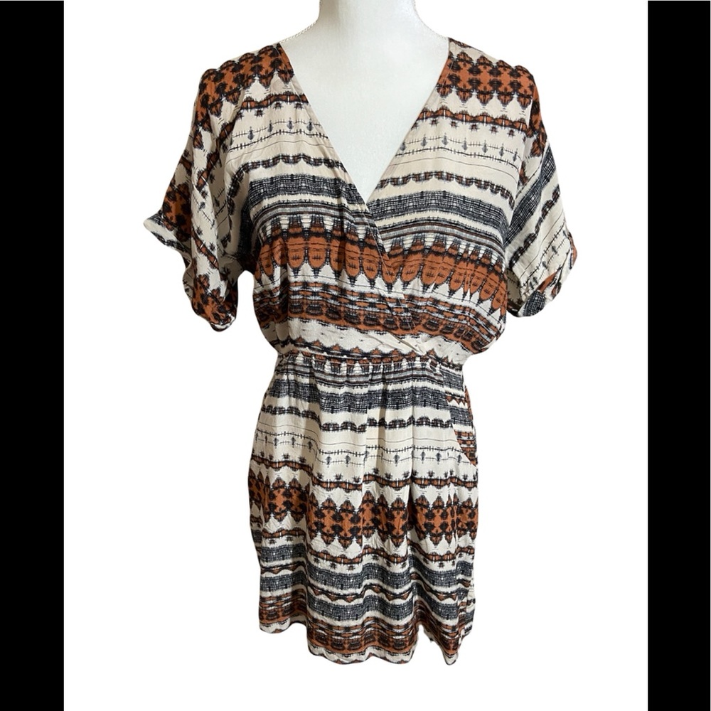 Myne for Scoop NYC Tribal Print Silk Dress Size 2